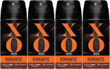 XO Deodorant 150ML Men-Erkek Romantıc (4 Lü Set)