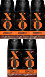XO Deodorant 150ML Men-Erkek Romantıc (5 Li Set)
