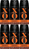 XO Deodorant 150ML Men-Erkek Romantıc (6 Lı Set)