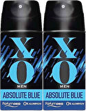 XO Deodorant 150ML Men-Erkek Absolute Blue (2 Li Set)