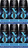 XO Deodorant 150ML Men-Erkek Absolute Blue (6 Lı Set)
