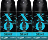XO Deodorant 150ML Men-Erkek Dynamıc (3 Lü Set)