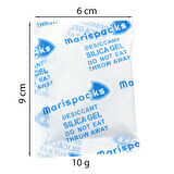 Marispacks 10 g x 25 adet silikajel nem alıcı paket (nonwoven, metalize doypack ambalajda)