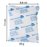 Marispacks 50 g x 5 adet silikajel nem alıcı paket (nonwoven, metalize doypack ambalajda)