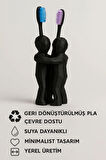 3D Hediye Çiftler İçin Diş Fırçalığı Minimalist Banyo Aksesuarı Geri Dönüştürülmüş PLA 13 X 9 cm