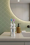 3D Hediye Çiftler İçin Diş Fırçalığı Minimalist Banyo Aksesuarı Geri Dönüştürülmüş PLA 13 x 9 cm