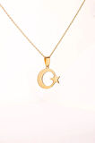 Altın Renk Ay Yıldız Çelik Kolye Kararmaz Paslanmaz Çelik Anlamlı ve Şık (Unisex)