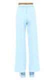 Kuşaklı Bol Paça Bebe Mavi Kadın Pantolon