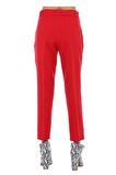 Kuşaklı Kırmızı Bilek Kadın Pantolon