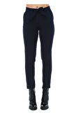 Kuşaklı Lacivert Bilek Kadın Pantolon