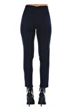 Kuşaklı Lacivert Bilek Kadın Pantolon