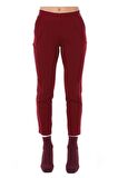 Belden Lastikli Bordo Bilek Kadın Pantolon