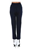 Belden Lastikli Lacivert Bilek Kadın Pantolon