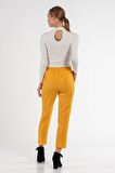 Belden Lastikli Sarı Bilek Kadın Pantolon
