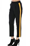 Sarı Şeritli Siyah Bilek Kadın Pantolon