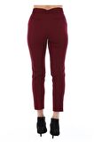 Kuşaklı Bordo Bilek Kadın Pantolon