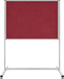 90X120 CM TEK TARAFLI SABİT - TEKERLEKLİ AYAKLI BORDO KUMAŞLI PANO-PAN181