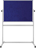 90X120 CM ÇİFT TARAFLI 360° DÖNERLİ TEKERKLİ MOBİL MAVİ KUMAŞLI PANO-PAN186