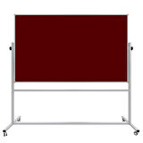 120X140 CM ÇİFT TARAFLI 360° DÖNERLİ TEKERKLİ MOBİL BORDO KUMAŞLI PANO-PAN187