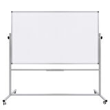  120X200 CM-360° DÖNERLİ AYAKLI ÇİFT TARAFLI TEKERLEKLİ MOBİL YAZI TAHTASI-PAN303