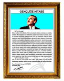 60X80 CM YALDIZLI ÇERÇEVELİ GENÇLİĞE HİTABE PORTRE TABLO PANO-PAN642