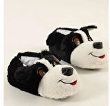 Mergenshoes Unisex SiyahK Köpekli Panduf Ev Botu (Siyah)