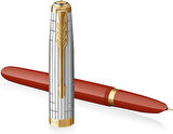Parker 51 Premium Kırmızı GT Altın Tasarımlı Dolma Kalem