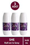 She Is Sexy Roll-On Kadın 50 ml 3 Adet