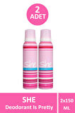 She Is Pretty Deodorant Kadın 150 ml 2 Adet