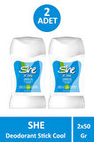 She Cool Deodrant Stick For Women 50 gr 2 Adet