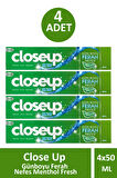 Close Up Günboyu Ferah Nefes Menthol Fresh 50 ml 4 Adet