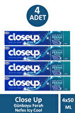 Close Up Günboyu Ferah Nefes Icy Cool 50 ml 4 Adet
