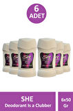 She Clubber Deodrant Stick For Women 50 gr 6 Adet