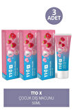 Tto X Çocuk Diş Macunu Çilek Aromalı 50 ml 3 Adet