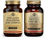 Solgar Hyaluronic Acid Collagen Complex 30 Tablet+Solgar Biotin 5000 mcg 50 Kapsül