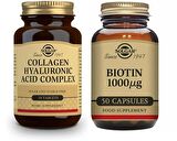 Solgar Hyaluronic Acid Collagen Complex 30 Tablet+Solgar Biotin 1000 mcg 50 Kapsül