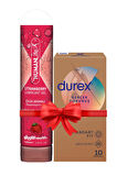 Durex Gerçek Dokunuş Ultra Kaygan Prezervatif 10'lu + HumanLife 125 ml Çilek Aromalı Kayganlaştırıcı Jel Lubricant