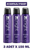 Caldion Night Deodorant Erkek 150 ml 3 Adet