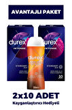 Durex Intense Prezervatif 10'lu 2 Adet Masaj Jeli Hediyeli