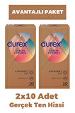 Durex Gerçek Dokunuş Ultra Kaygan Prezervatif 10'lu 2 Adet