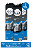 Veet Men Hassas Ciltler İçin Tüy Dökücü Krem 200 ml 3 Adet