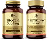 Solgar Biotin 5000 mcg 50 Kapsül+Solgar Gentle Iron 17 mg 90 Kapsül