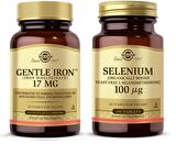 Solgar Gentle Iron 17 mg 90 Kapsül+Solgar Selenium 100 Tablet