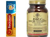 Redoxon 3'lü Etkili 15 Efervesan Tablet+Solgar Ester-C Plus 1000 Mg 60 Tablet