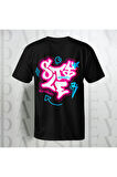 Style Desenli Unisex Yarım Kollu Bisiklet Yaka %100 Pamuk Oversize T-shirt