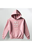 New York City NYC Kapüşonlu Sweatshirt Hoodie Kalın Kumaş 3 İplik Şardonlu