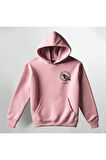 Kuş Desenli Kapüşonlu Sweatshirt Hoodie Kalın Kumaş 3 İplik Şardonlu