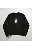 Live it Up Deseni Baskılı Bisiklet Yaka Sweatshirt Kalın Kumaş 3 İplik