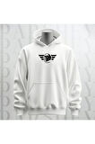 Kuru Kafa Desenli Kapüşonlu Sweatshirt Hoodie Kalın Kumaş 3 İplik Şardonlu