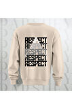 Respect Baskılı Kalın Kumaş 3 İplik Yazı Baskılı Unisex Bisiklet Yaka Sweatshirt